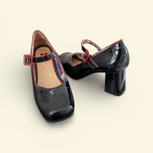 Chic Black and Red Mary Jane Heels